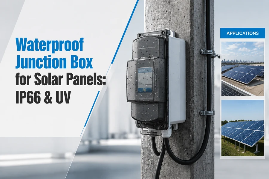 waterproof junction box for solar panels promotional poster for Waterproof Junction Box for Solar Panels: IP66 & UV
